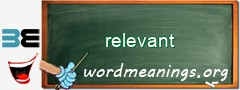 WordMeaning blackboard for relevant